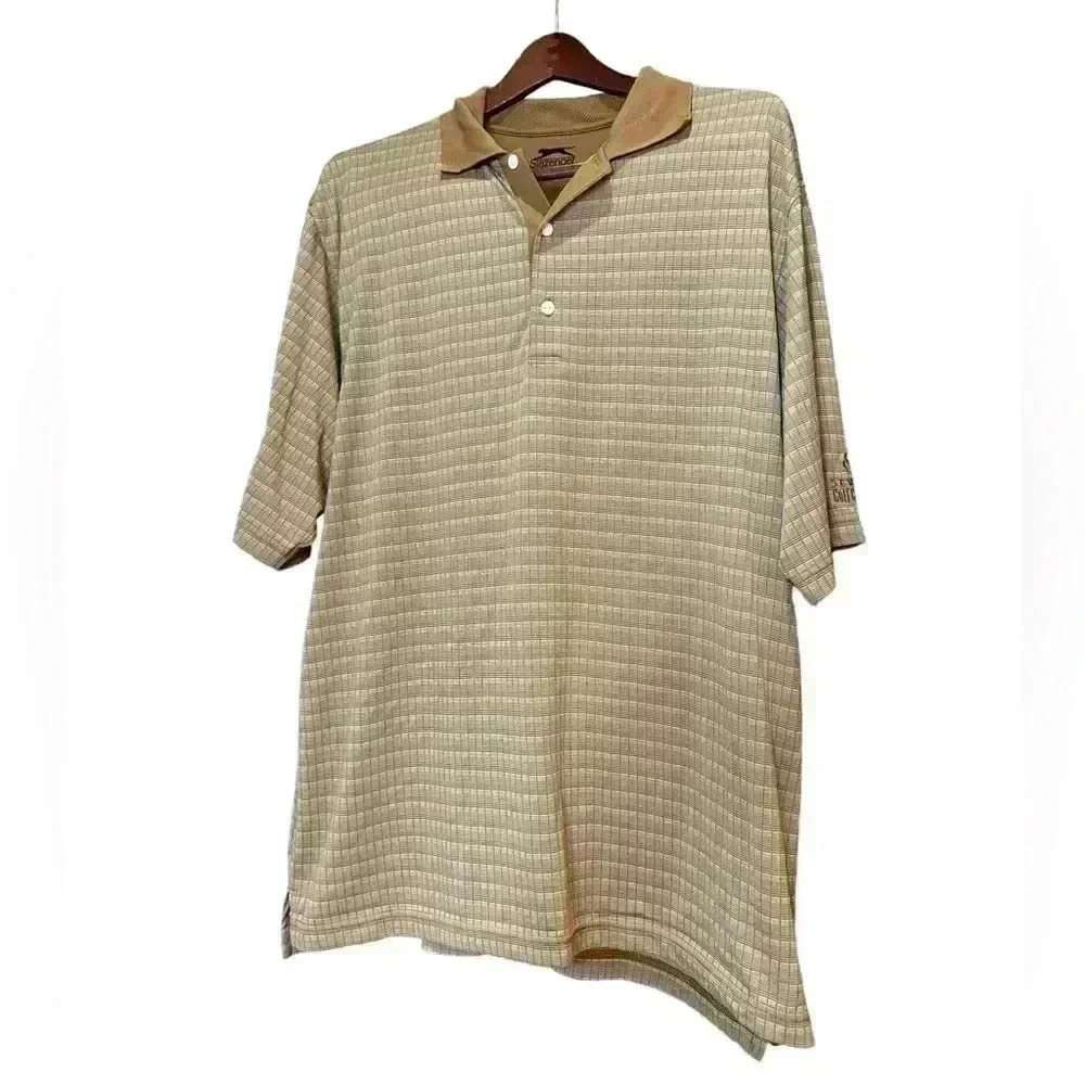 Slazenger Golf Polo Tan/Gold Size Large